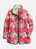Freya | Pink Floral Print Quilted Jacket