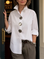 Rachel | Statement Button Stand Collar Blouse