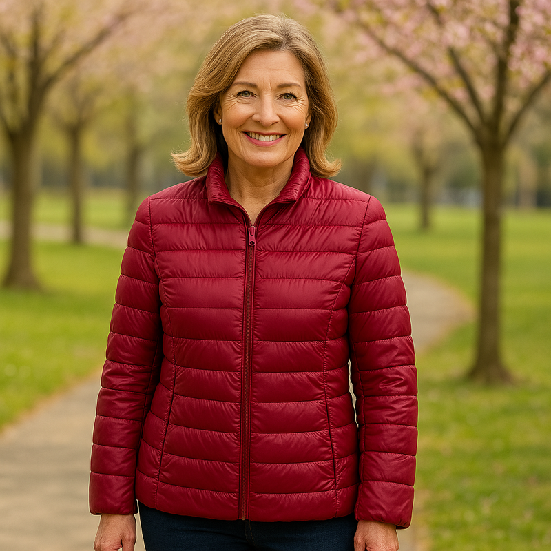 Ulla Transitional Padded Jacket | Dark Red