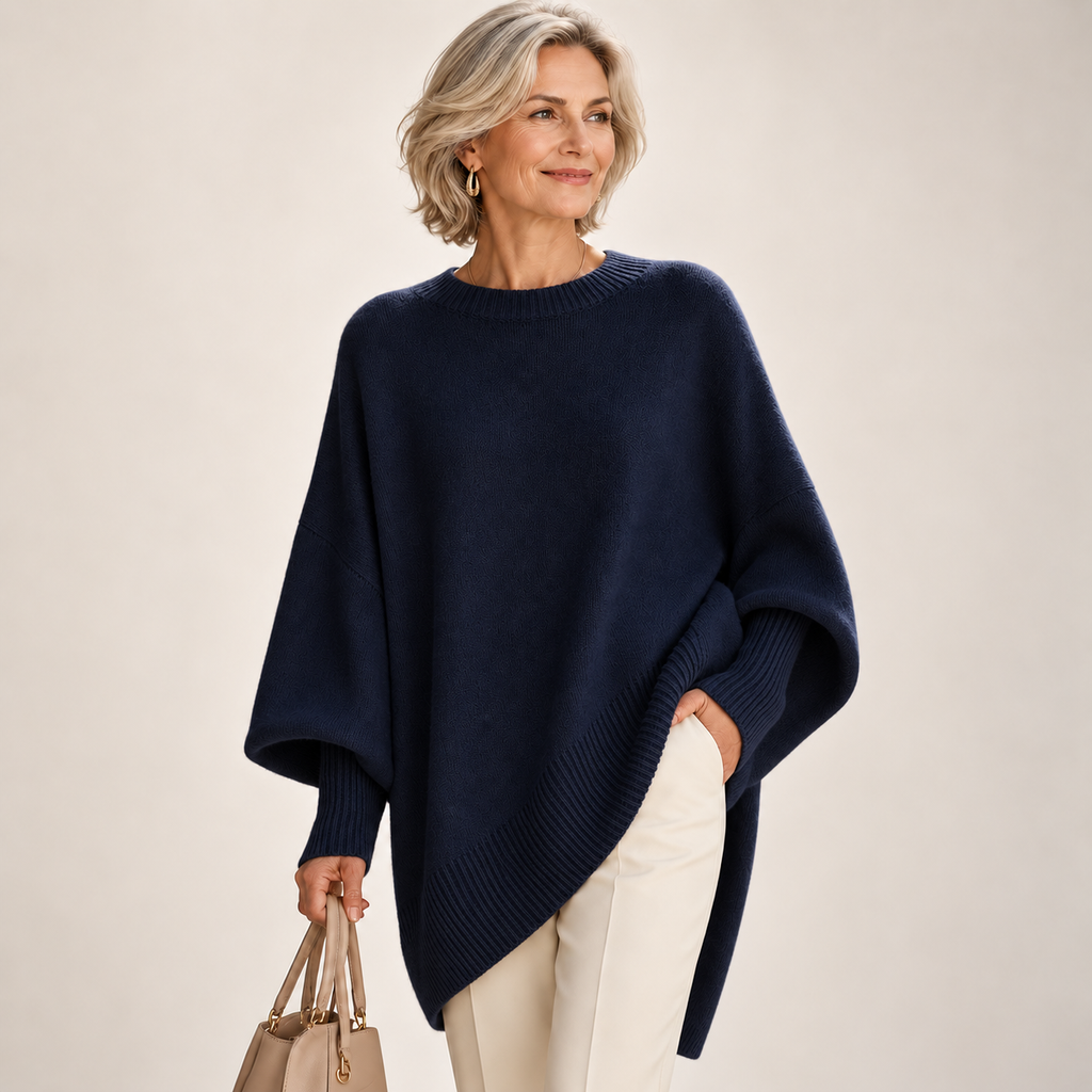 Helene | Draped Asymmetric Poncho