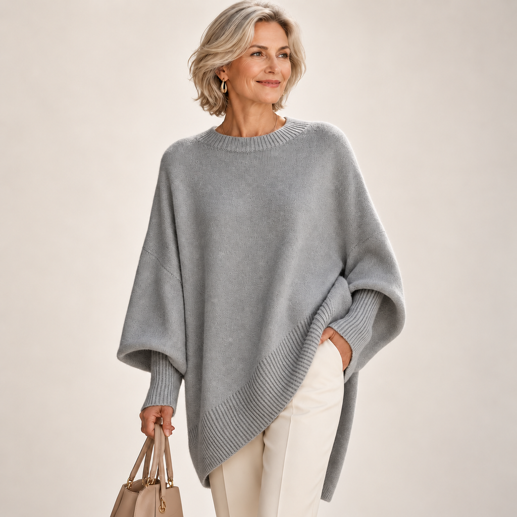 Helene | Draped Asymmetric Poncho