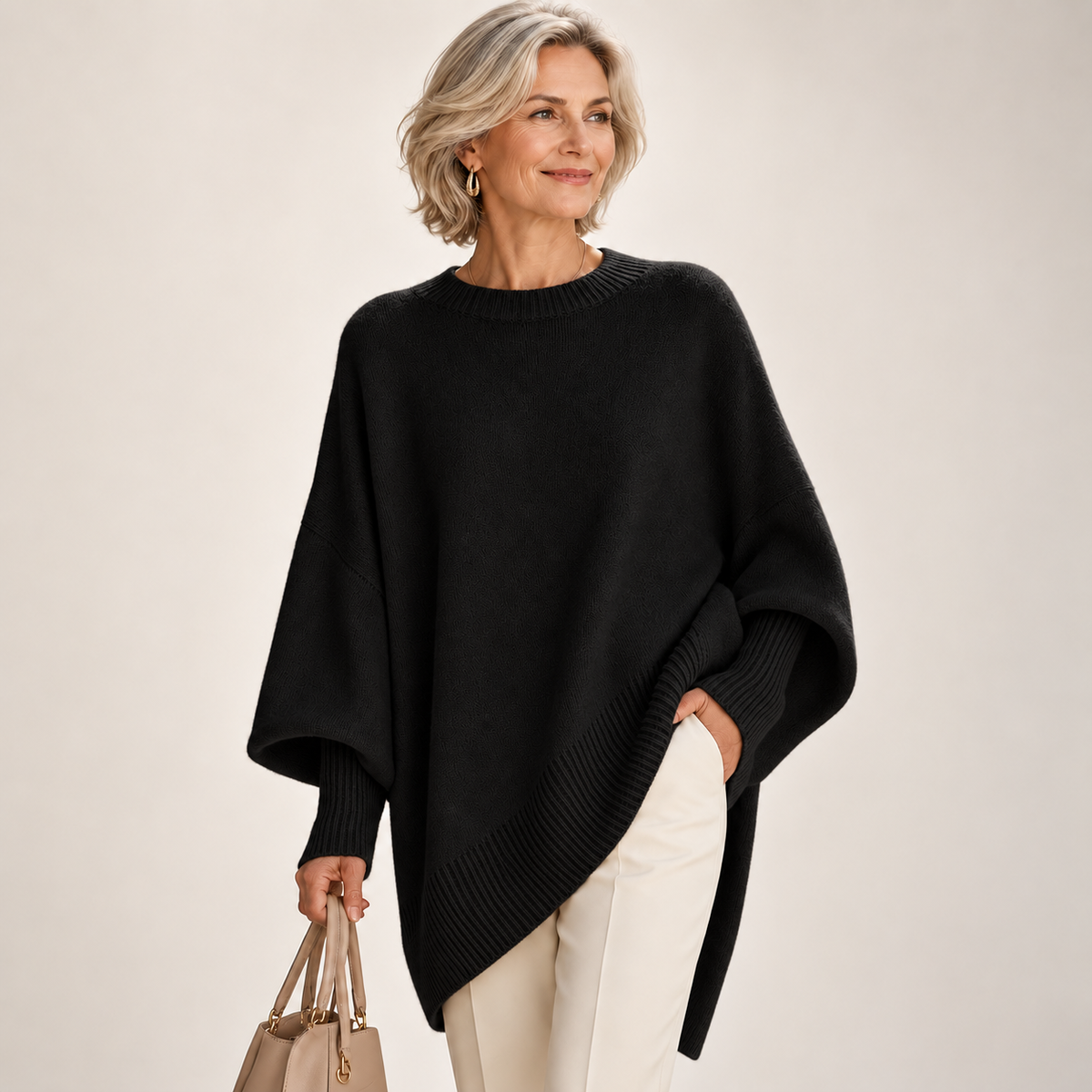 Helene | Draped Asymmetric Poncho