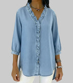 Abigail™ Elegant Denim Blouse