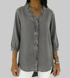 Abigail™ Elegant Denim Blouse