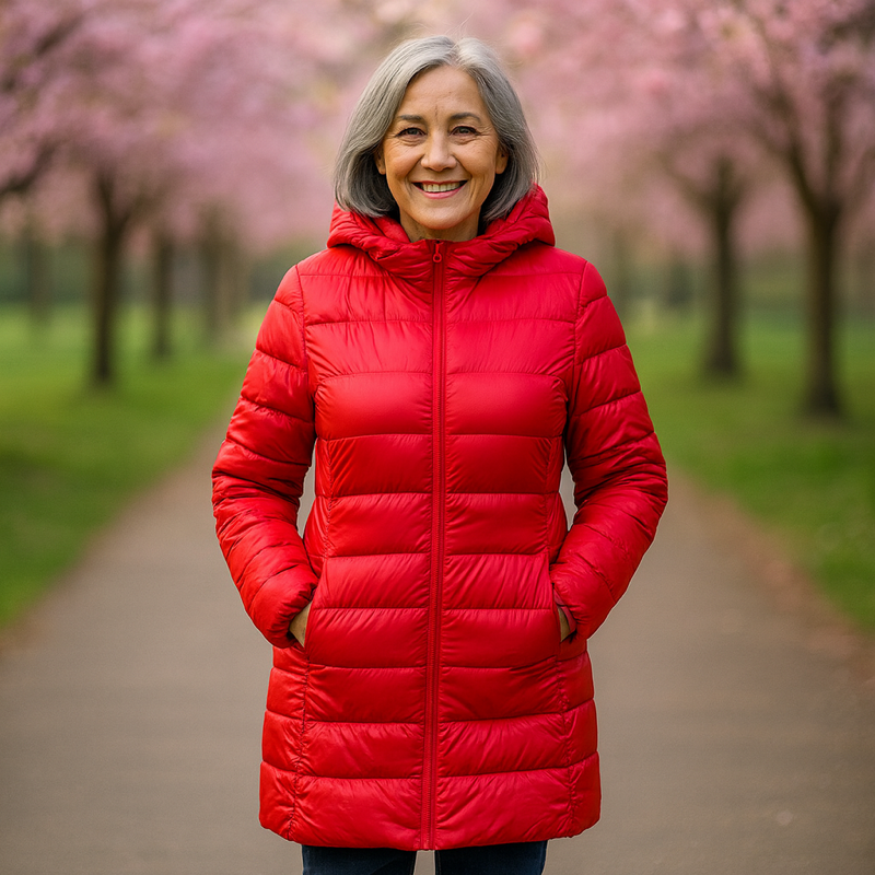 Helsa Long Transitional Padded Jacket | Red