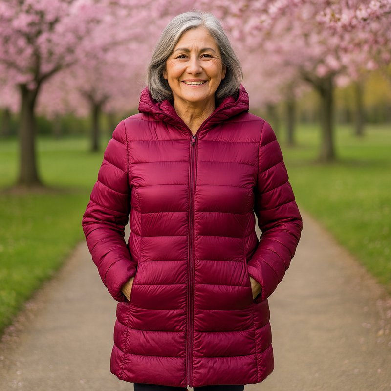 Helsa Long Transitional Padded Jacket | Dark Red