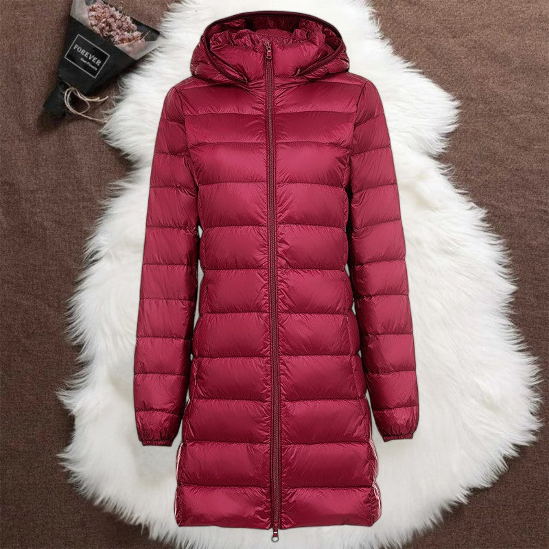 Helsa Long Transitional Padded Jacket | Dark Red