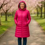 Helsa Long Transitional Padded Jacket | Pink