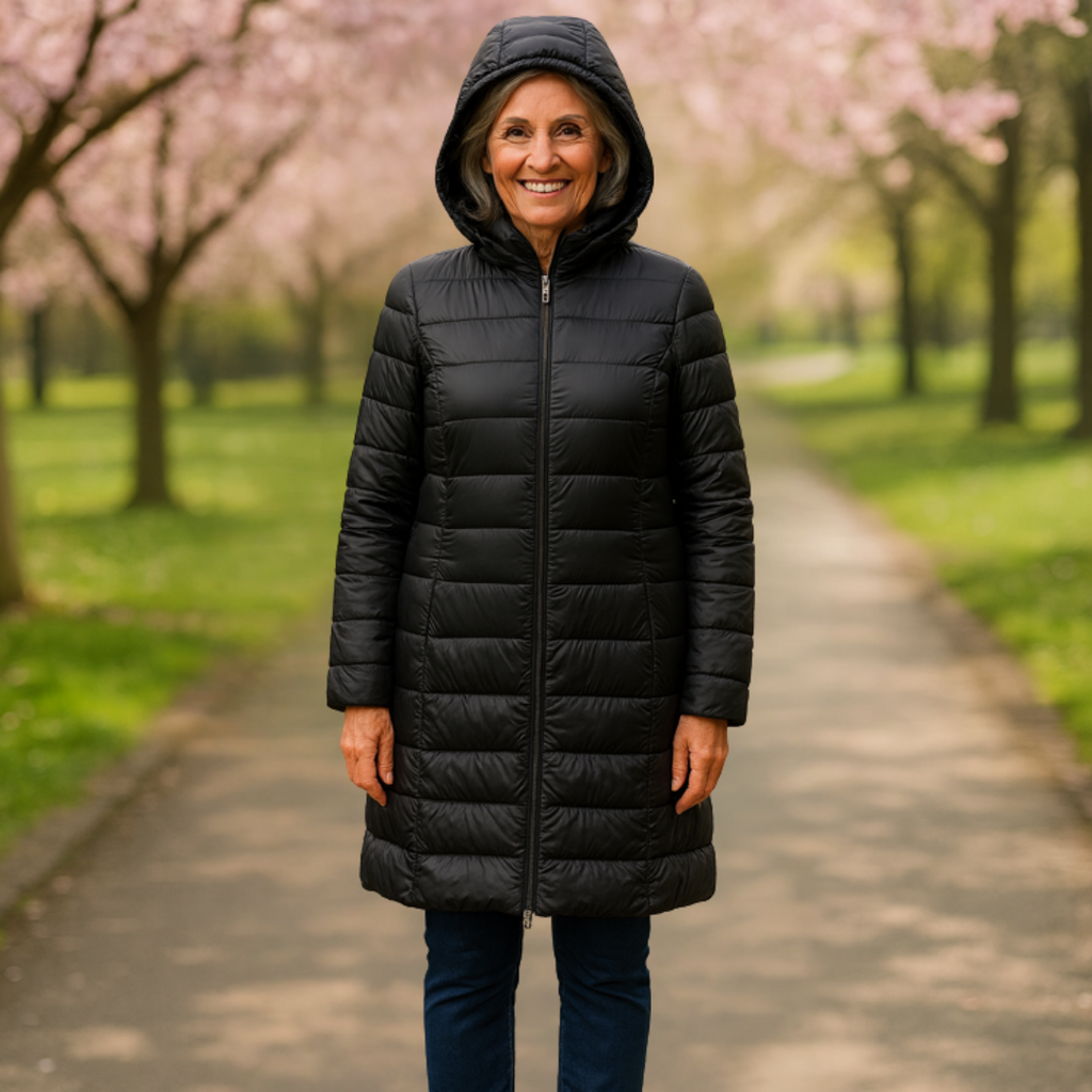 Helsa Long Transitional Padded Jacket | Black
